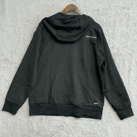 NEW Spyder Active Men's M Black Zip-Up Hoodie Sweatshirt i42 - Picture 3 of 10